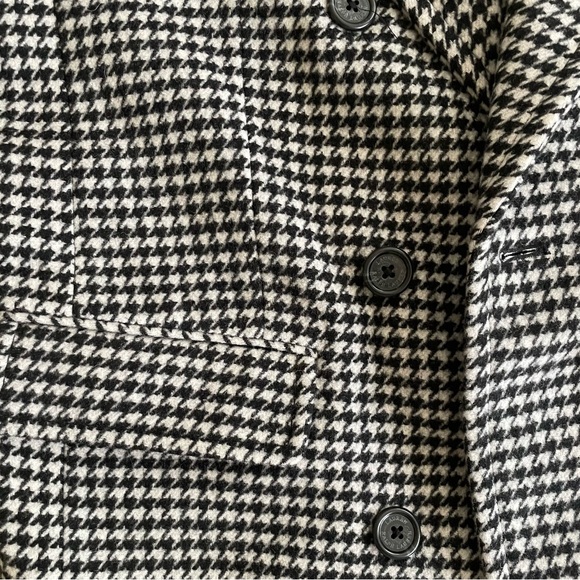 Ralph Lauren Houndstooth Double Breasted Coat Black and Cream Size 10 - Picture 6 of 7